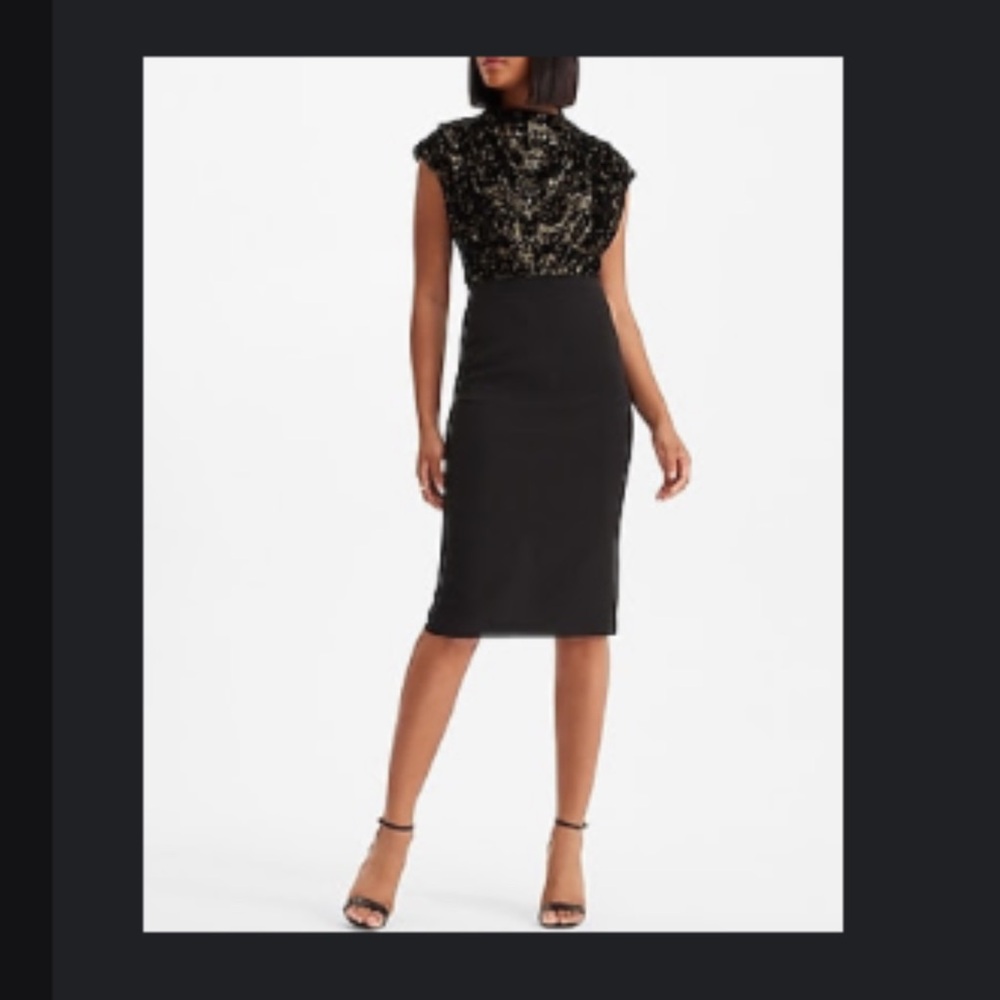 Elegant Black and Gold Women's Dress